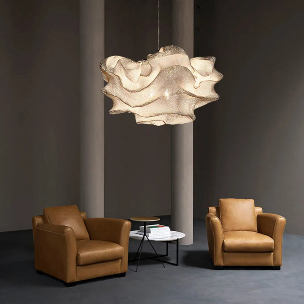 Pendellampa Molnformad | Skulptural Design i Rostfritt Stål | Varmvitt LED-ljus | 40–80 cm