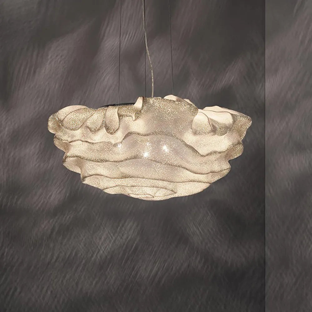 Pendellampa Molnformad | Skulptural Design i Rostfritt Stål | Varmvitt LED-ljus | 40–80 cm