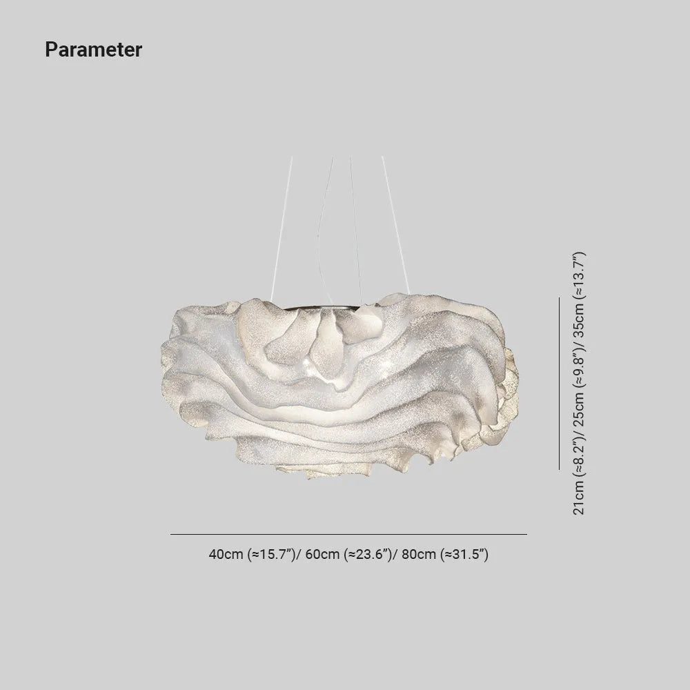 Pendellampa Molnformad | Skulptural Design i Rostfritt Stål | Varmvitt LED-ljus | 40–80 cm
