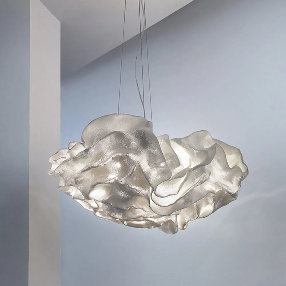 Pendellampa Molnformad | Skulptural Design i Rostfritt Stål | Varmvitt LED-ljus | 40–80 cm