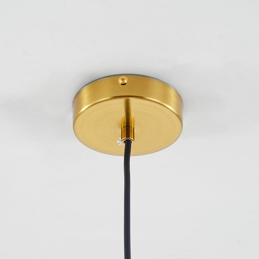 Pendellampa Glaskula | Räfflat Glas i Klart eller Bärnsten | Varmvit LED | Ø 15–24,9 cm