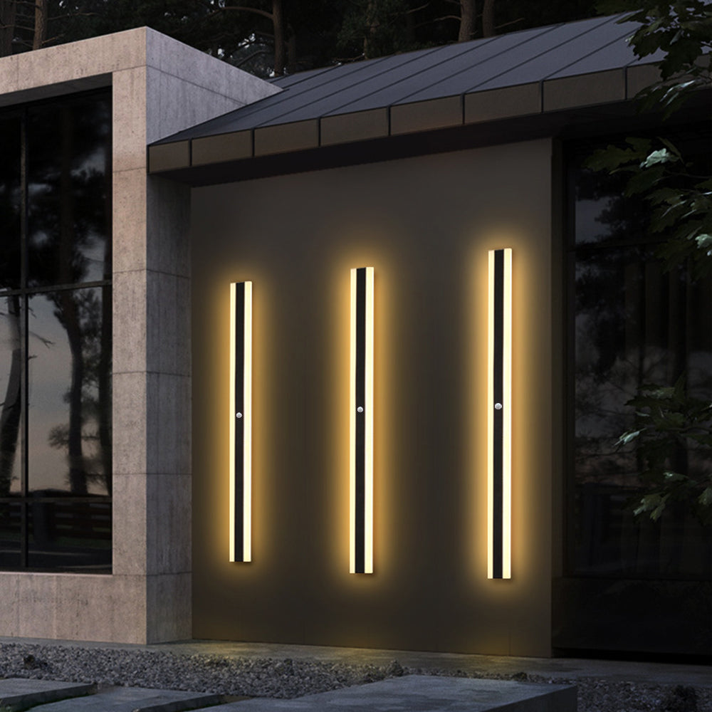 Außenwandleuchte Linear LED | IP65 aus Metall und Acryl | Mit oder Ohne Sensor | 30–200 cm