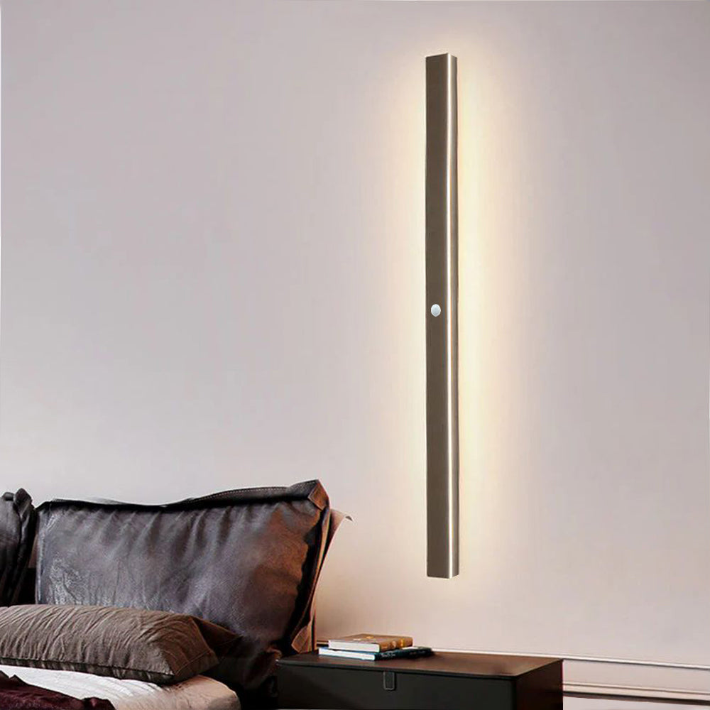 Außenwandleuchte LED Linear | Metall und Acryl in Schwarz oder Zementgrau | IP65 | 30–200 cm mit oder ohne Sensor