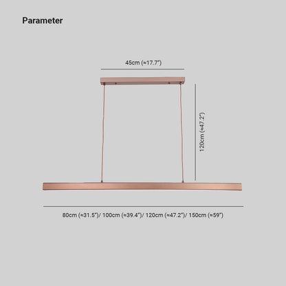 Pendellampa LED Linjär i Metall | Svart eller Brun | 80–150 cm för Matbord | Dimbar med Fjärrkontroll