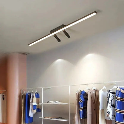 Taklampa Spotlight LED | Linjär 80 och 100 cm | Riktbara spottar | Svart metall för vardagsrum