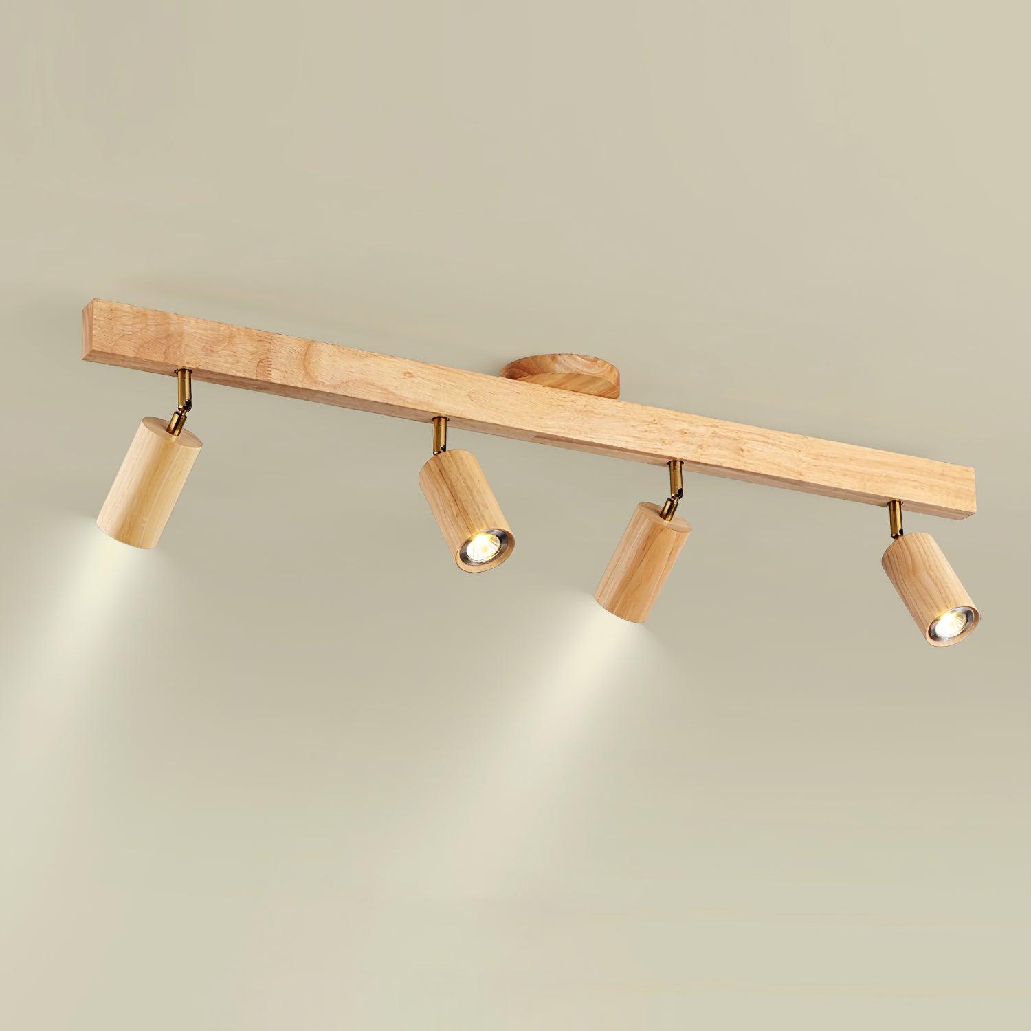 Skenbelysning i trä och metall | riktbara spotlights | 41–119 cm | naturträ eller valnöt