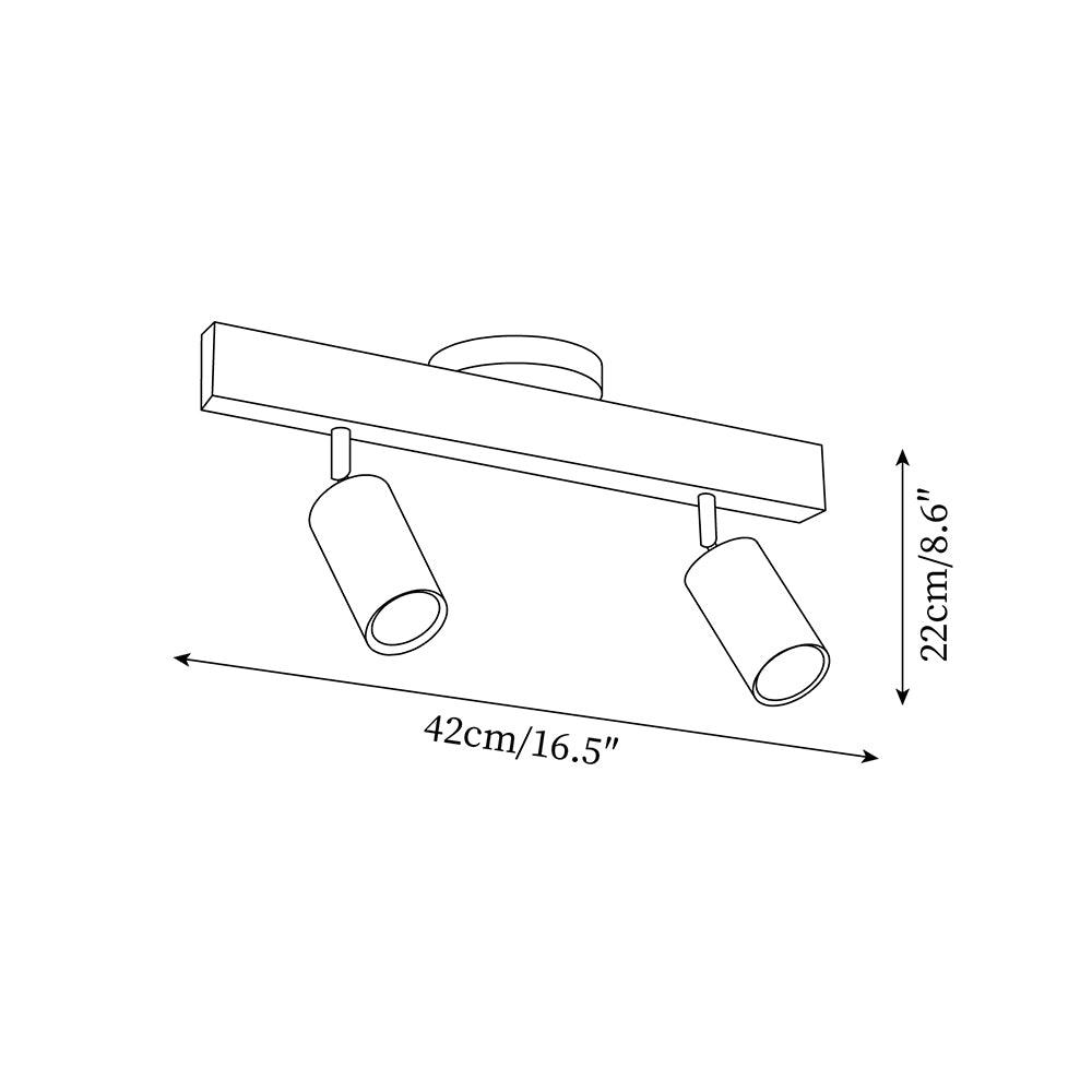Skenbelysning i trä och metall | riktbara spotlights | 41–119 cm | naturträ eller valnöt