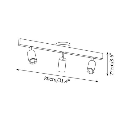 Skenbelysning i trä och metall | riktbara spotlights | 41–119 cm | naturträ eller valnöt