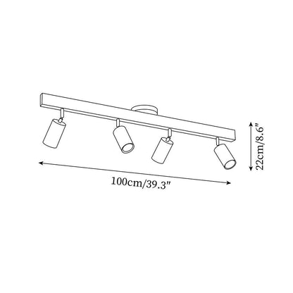 Skenbelysning i trä och metall | riktbara spotlights | 41–119 cm | naturträ eller valnöt