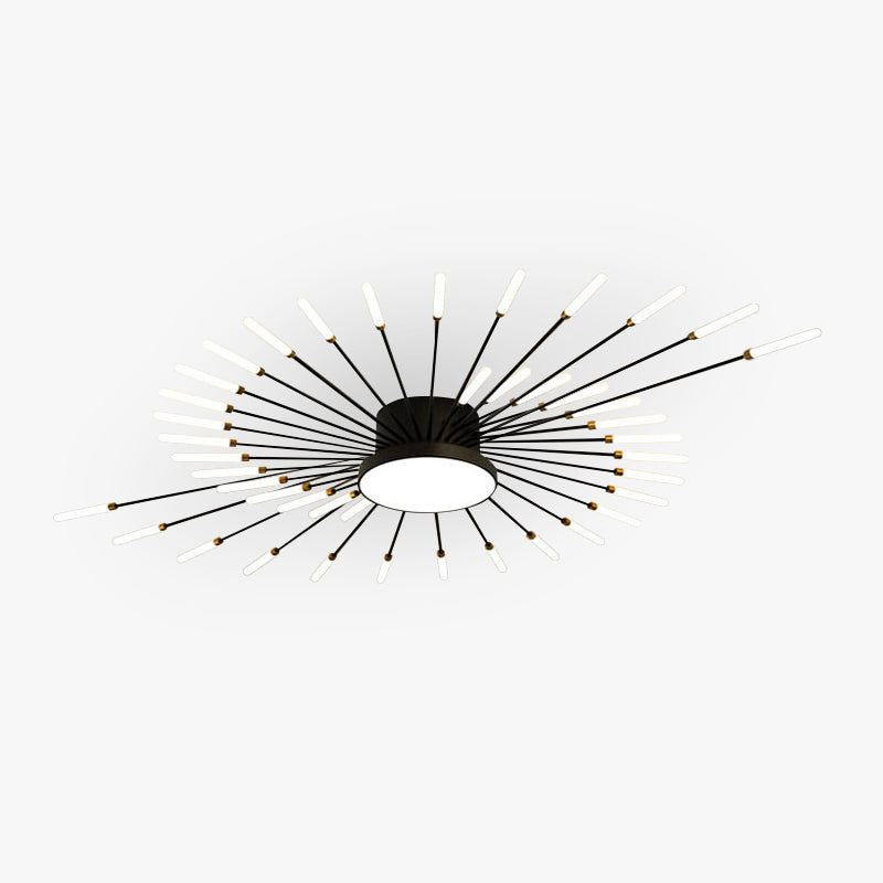 Taklampa i metall med fyrverkeridesign | LED 18–42 W | svart eller guld | dimbar version finns