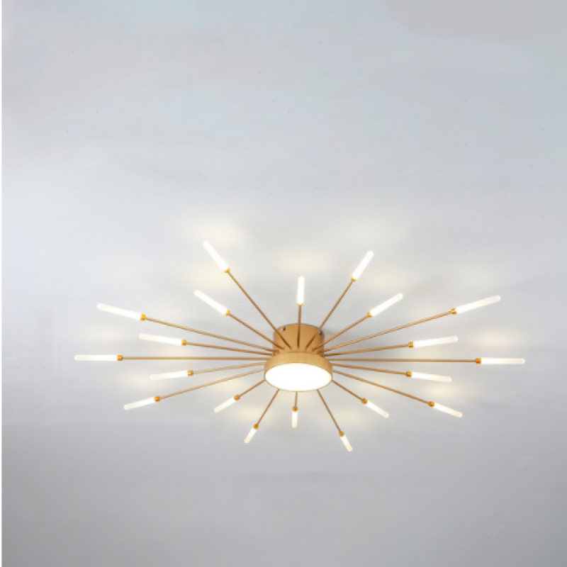 Taklampa i metall med fyrverkeridesign | LED 18–42 W | svart eller guld | dimbar version finns