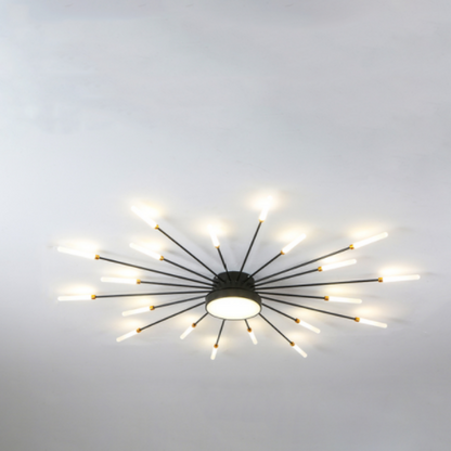 Taklampa i metall med fyrverkeridesign | LED 18–42 W | svart eller guld | dimbar version finns