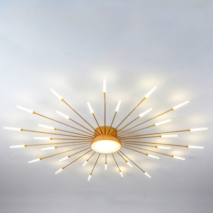 Taklampa i metall med fyrverkeridesign | LED 18–42 W | svart eller guld | dimbar version finns