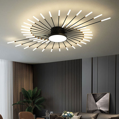 Taklampa i metall med fyrverkeridesign | LED 18–42 W | svart eller guld | dimbar version finns