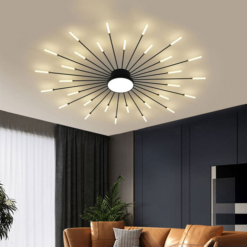 Taklampa i metall med fyrverkeridesign | LED 18–42 W | svart eller guld | dimbar version finns