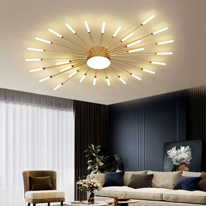 Taklampa i metall med fyrverkeridesign | LED 18–42 W | svart eller guld | dimbar version finns