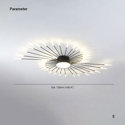Taklampa i metall med fyrverkeridesign | LED 18–42 W | svart eller guld | dimbar version finns