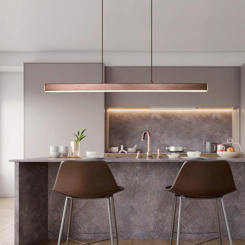 Pendellampa Matbord | Linjär LED i Svart eller Kopparbrun | Dimbar Version | 80–150 cm