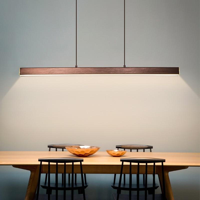 Pendellampa Matbord | Linjär LED i Svart eller Kopparbrun | Dimbar Version | 80–150 cm