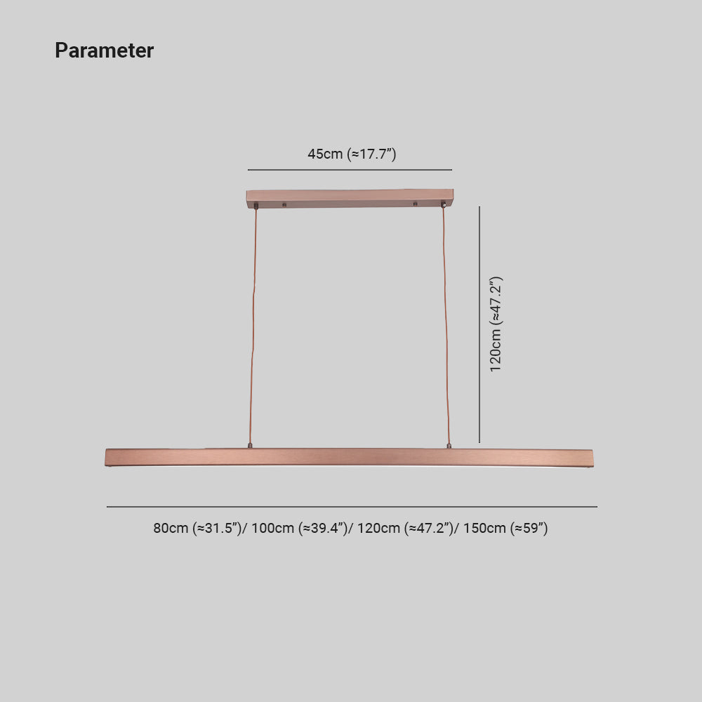 Pendellampa Matbord | Linjär LED i Svart eller Kopparbrun | Dimbar Version | 80–150 cm