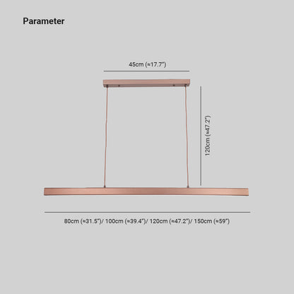 Pendellampa Matbord | Linjär LED i Svart eller Kopparbrun | Dimbar Version | 80–150 cm