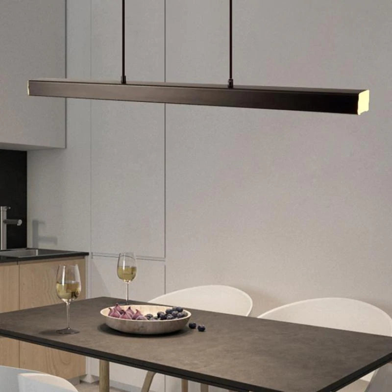 Pendellampa Matbord | Linjär LED i Svart eller Kopparbrun | Dimbar Version | 80–150 cm
