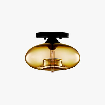 Taklampa glob i tonat glas | industriell art déco | fem färger | för vardagsrum och sovrum