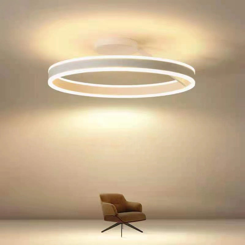 Taklampa LED ring | dimbar med fjärrkontroll | svart eller vit metall | för vardagsrum