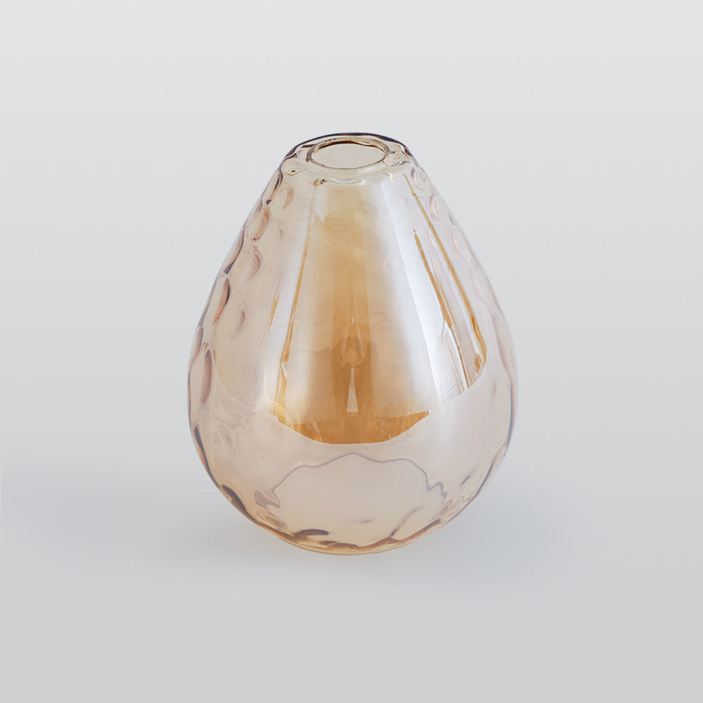 Pendellampa Vintage i Glas och Trä | Droppform | Klar, Bärnsten eller Rökgrå Glas | Två Storlekar