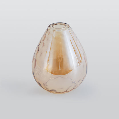 Pendellampa Vintage i Glas och Trä | Droppform | Klar, Bärnsten eller Rökgrå Glas | Två Storlekar