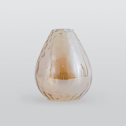 Pendellampa Vintage i Glas och Trä | Droppform | Klar, Bärnsten eller Rökgrå Glas | Två Storlekar