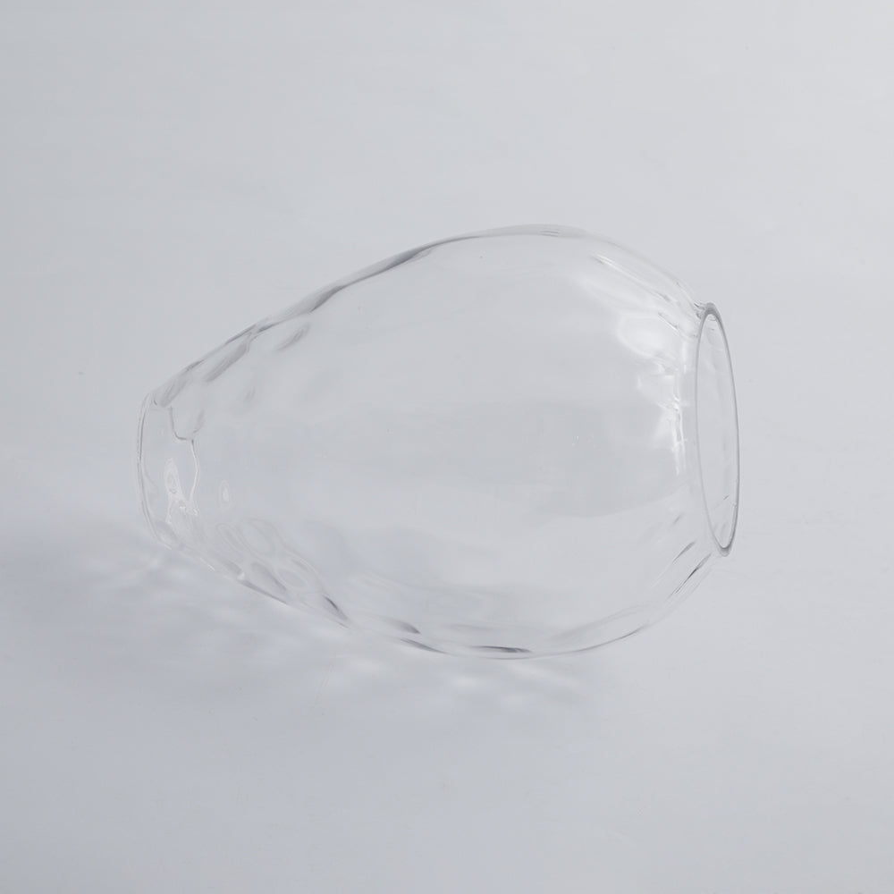 Pendellampa Vintage i Glas och Trä | Droppform | Klar, Bärnsten eller Rökgrå Glas | Två Storlekar