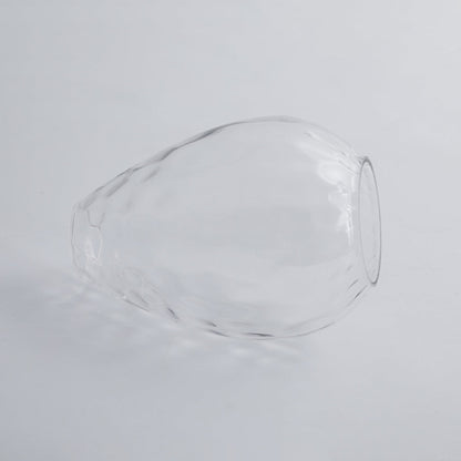 Pendellampa Vintage i Glas och Trä | Droppform | Klar, Bärnsten eller Rökgrå Glas | Två Storlekar