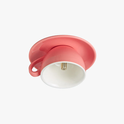 Deckenleuchte Keramik | Kaffeetassenform in 12 Farben | Aufbauleuchte mit LED | Wohnzimmer und Schlafzimmer