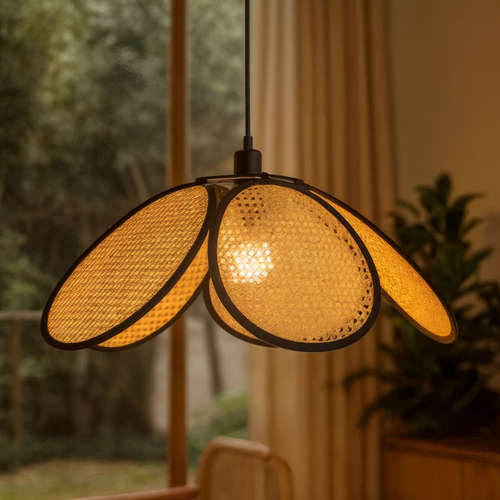 Calima | Elegant Bohemisk Taklampa i Rattan för Vardagsrum och Kök 2