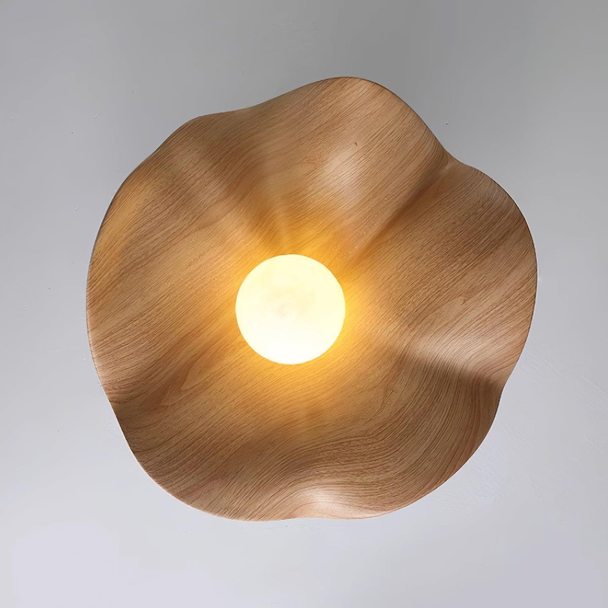 Deckenleuchte aus Metall und Kunstharz | Weiß und Holzfarbe oder Schwarz und Walnussfarbe | G9 | Ø 28–40 cm