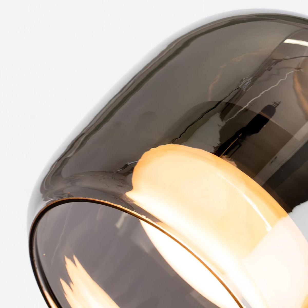 Pendelleuchte aus rauchgrauem Glas | Minimalistisches Design | 1 oder 3 Leuchten | Warmweiß, Weiß oder Dimmbar LED