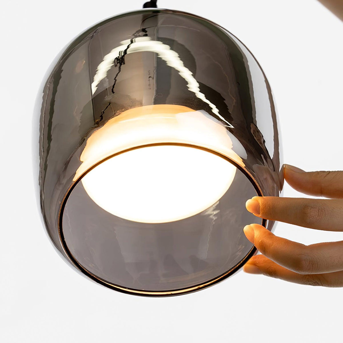 Pendelleuchte aus rauchgrauem Glas | Minimalistisches Design | 1 oder 3 Leuchten | Warmweiß, Weiß oder Dimmbar LED