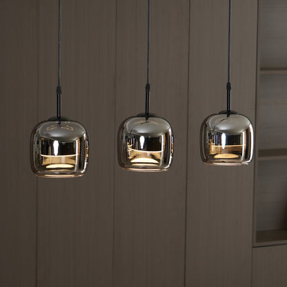 Pendelleuchte aus rauchgrauem Glas | Minimalistisches Design | 1 oder 3 Leuchten | Warmweiß, Weiß oder Dimmbar LED
