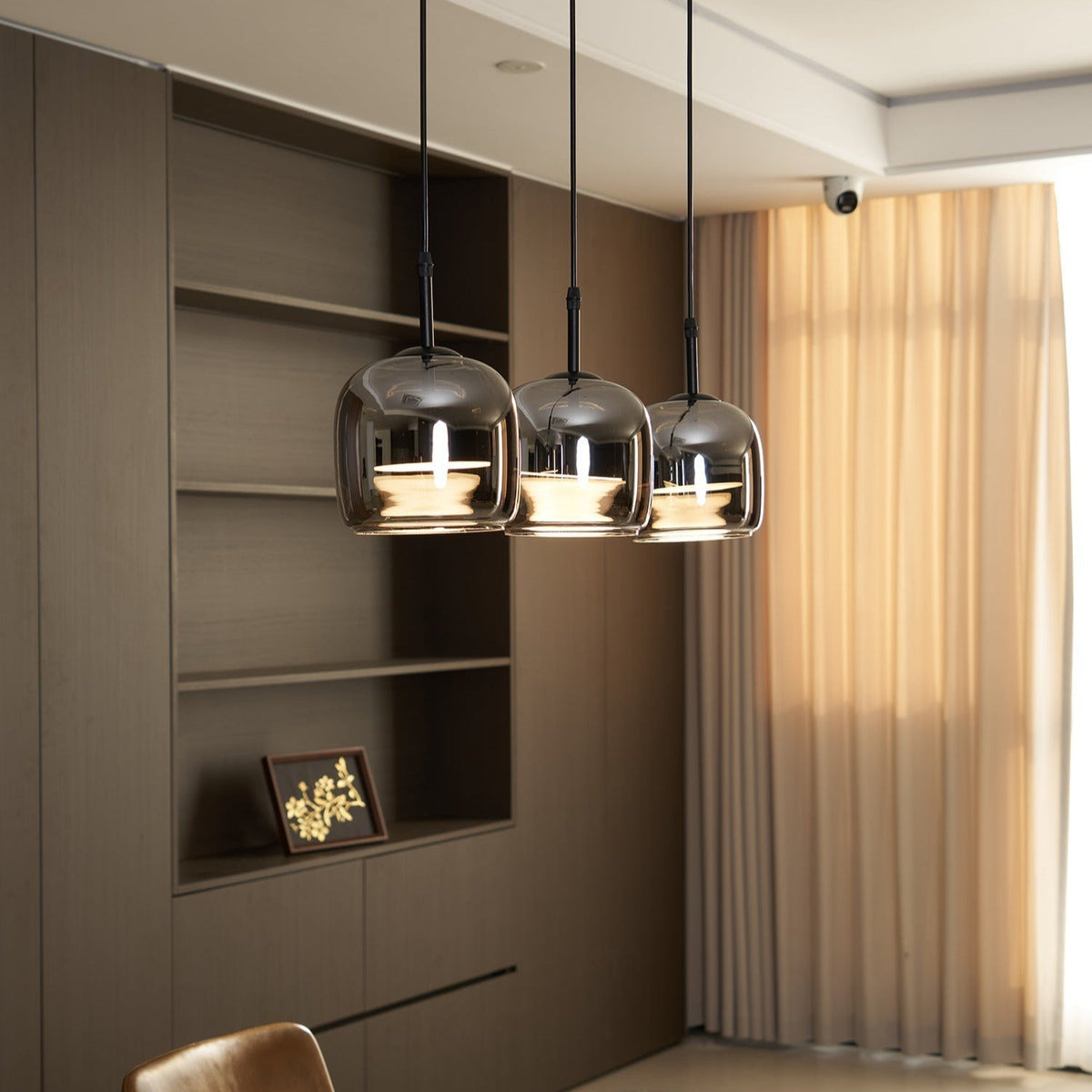 Pendelleuchte aus rauchgrauem Glas | Minimalistisches Design | 1 oder 3 Leuchten | Warmweiß, Weiß oder Dimmbar LED