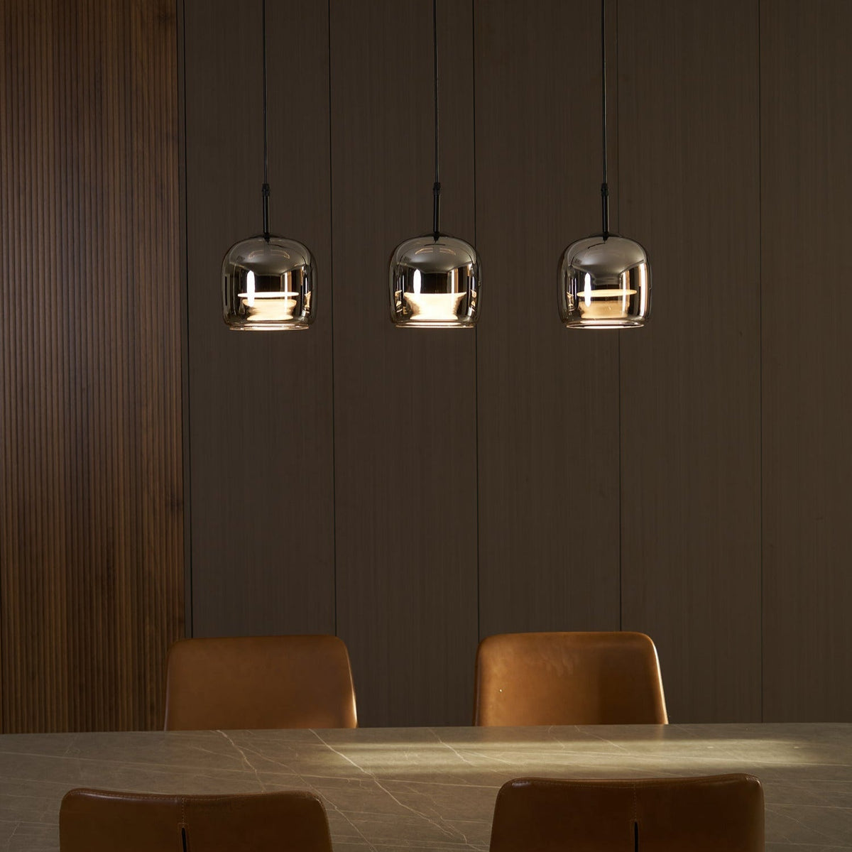 Pendelleuchte aus rauchgrauem Glas | Minimalistisches Design | 1 oder 3 Leuchten | Warmweiß, Weiß oder Dimmbar LED