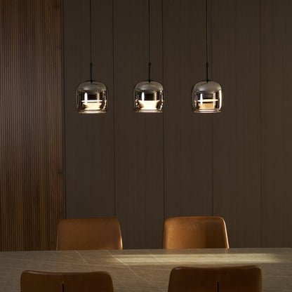 Pendelleuchte aus rauchgrauem Glas | Minimalistisches Design | 1 oder 3 Leuchten | Warmweiß, Weiß oder Dimmbar LED