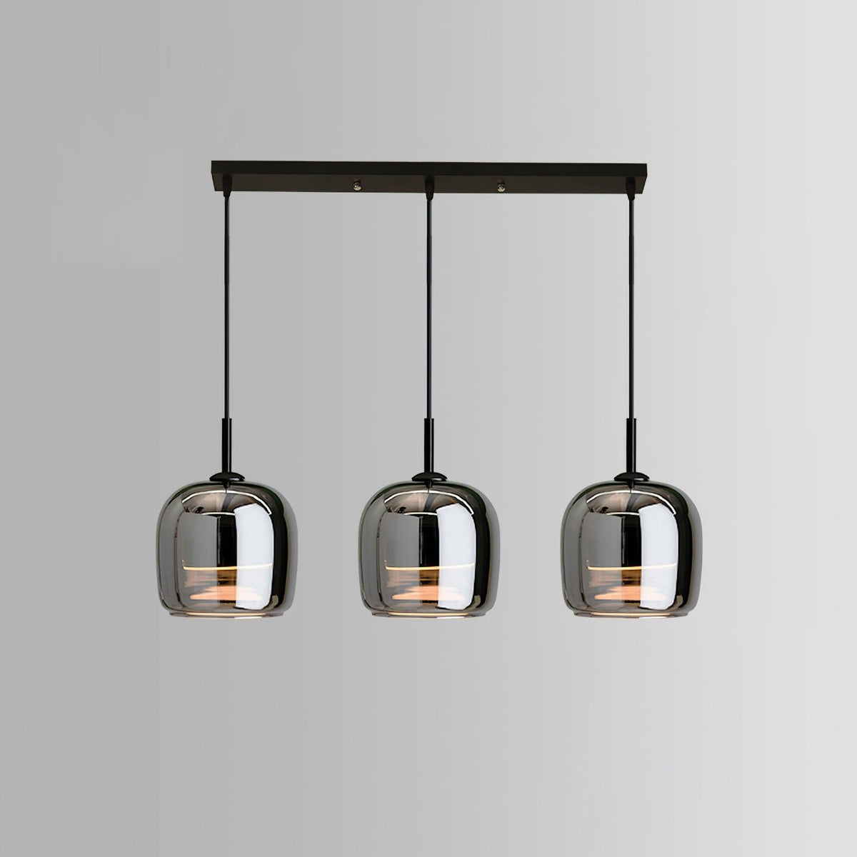 Pendelleuchte aus rauchgrauem Glas | Minimalistisches Design | 1 oder 3 Leuchten | Warmweiß, Weiß oder Dimmbar LED