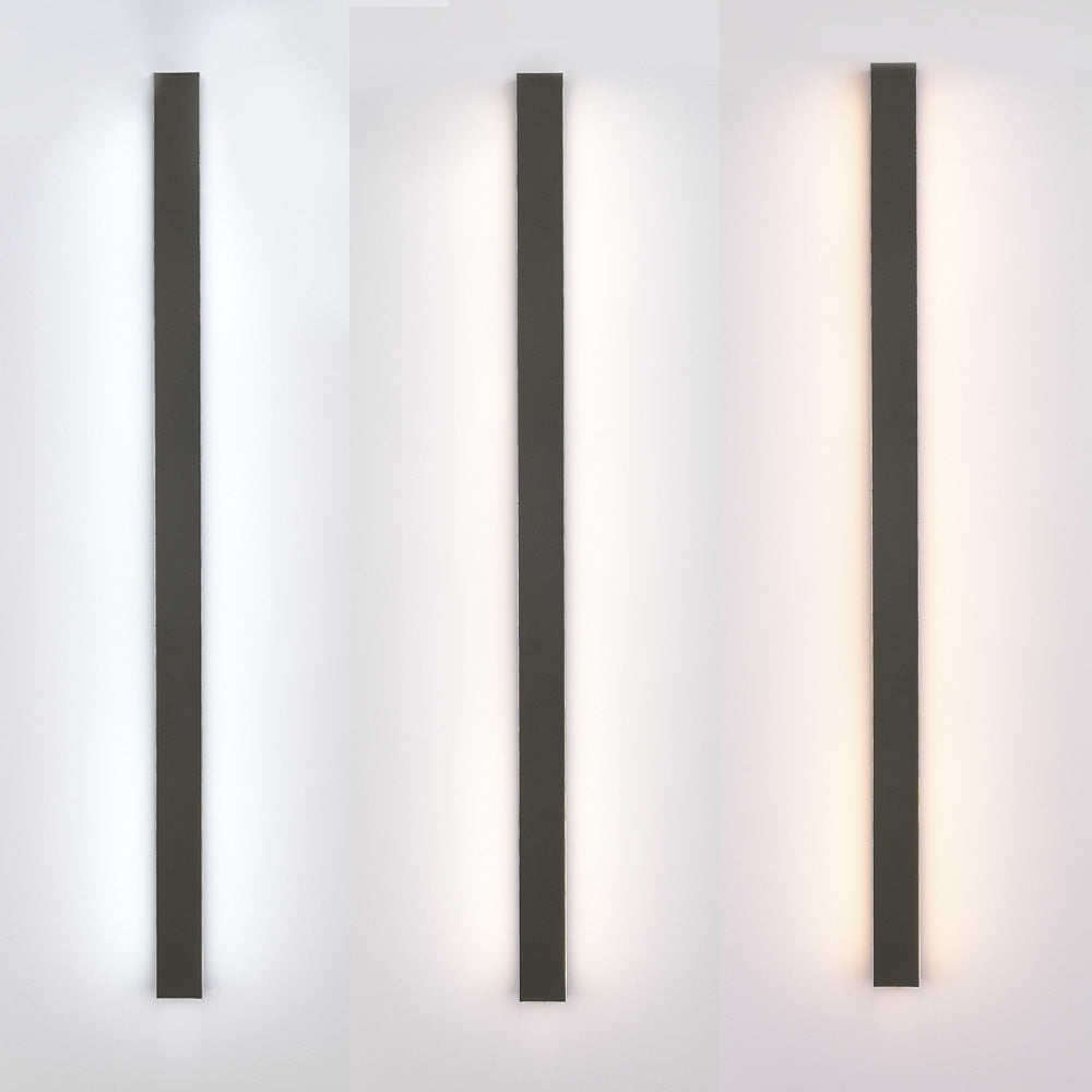 Außenwandleuchte LED Linear | Metall und Acryl in Schwarz oder Zementgrau | IP65 | 30–200 cm mit oder ohne Sensor