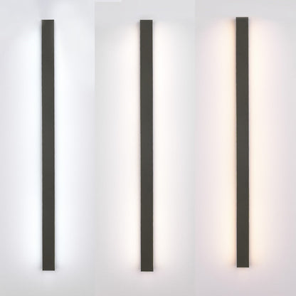 Außenwandleuchte LED Linear | Metall und Acryl in Schwarz oder Zementgrau | IP65 | 30–200 cm mit oder ohne Sensor