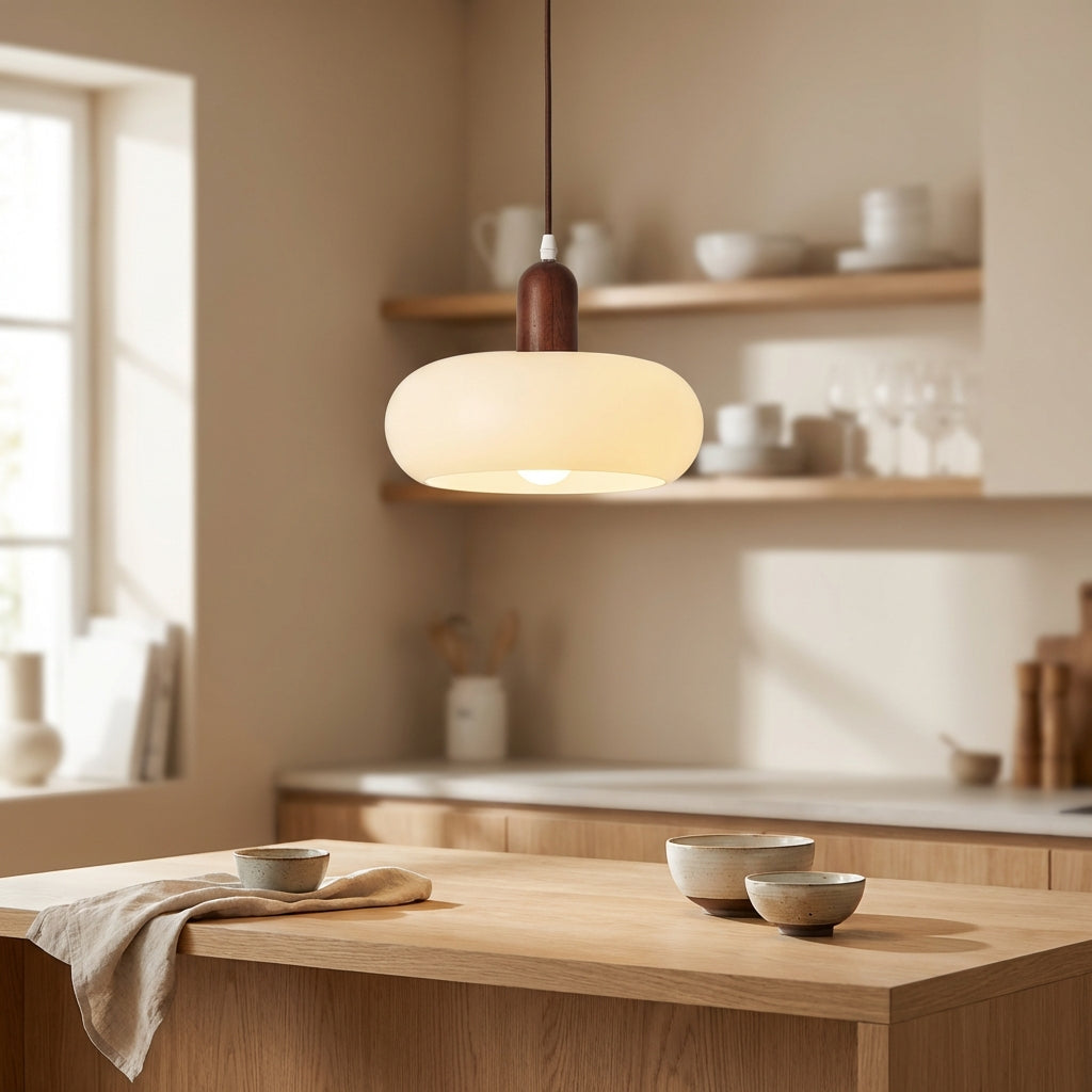 Eldra | Skandinavisk Pendellampa i Trä och Glas