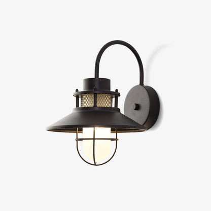 Utomhusvägglampa Industriell Svart | Gallerdesign Metall | E27 Vägglykta | IP44 Vattentålig