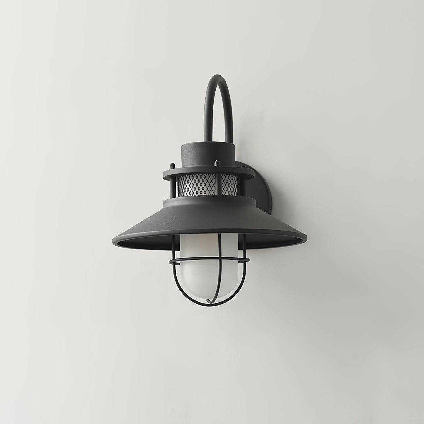 Utomhusvägglampa Industriell Svart | Gallerdesign Metall | E27 Vägglykta | IP44 Vattentålig