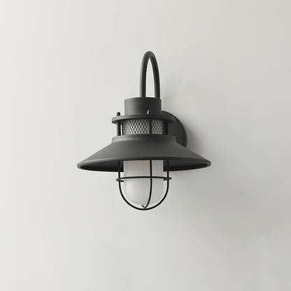 Utomhusvägglampa Industriell Svart | Gallerdesign Metall | E27 Vägglykta | IP44 Vattentålig