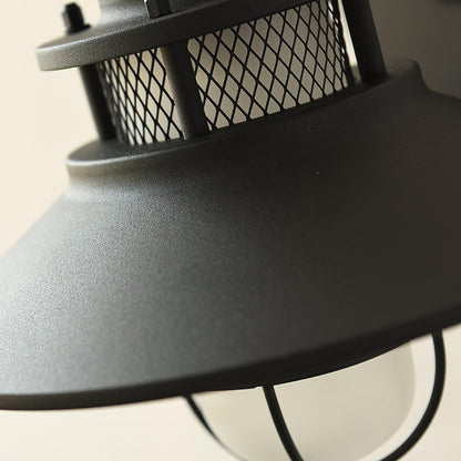 Utomhusvägglampa Industriell Svart | Gallerdesign Metall | E27 Vägglykta | IP44 Vattentålig